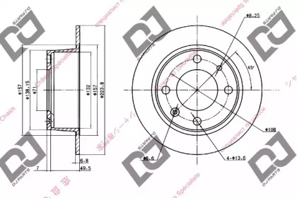 Тормозной диск DJ PARTS BD1508